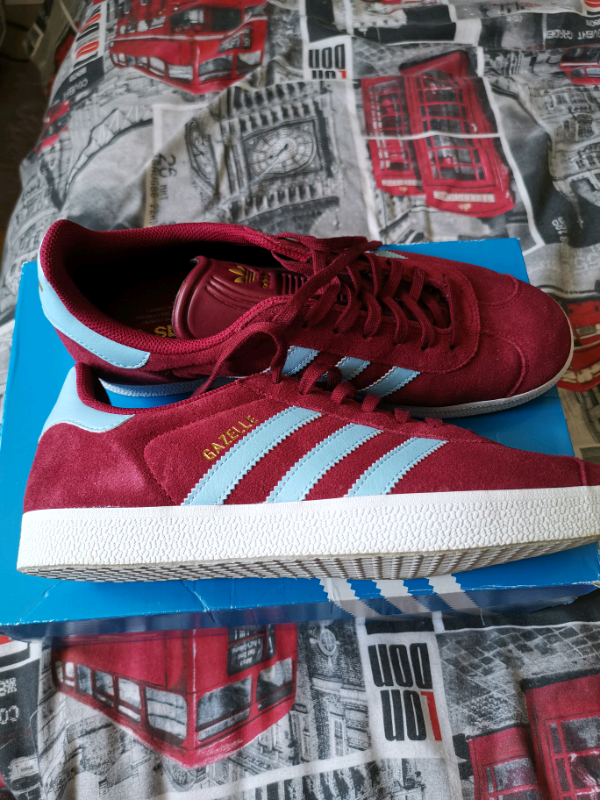 adidas gazelle mens claret and blue